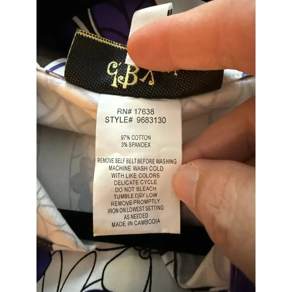 Purple Floral Dress By DBY Size 10 - Picture 5 of 6